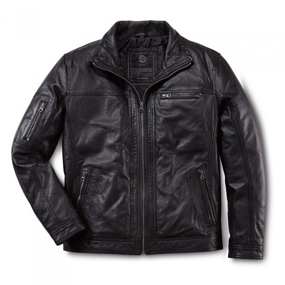 Veste en cuir nappa d'agneau 52 | Noir