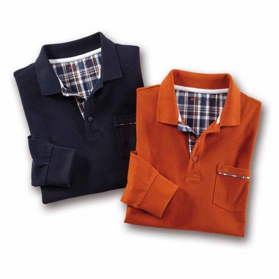 Piqué Langarmshirt, terra 3XL | Terra