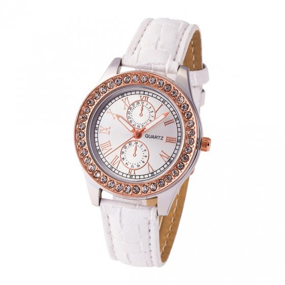 Armbanduhr mit Glaskristallen