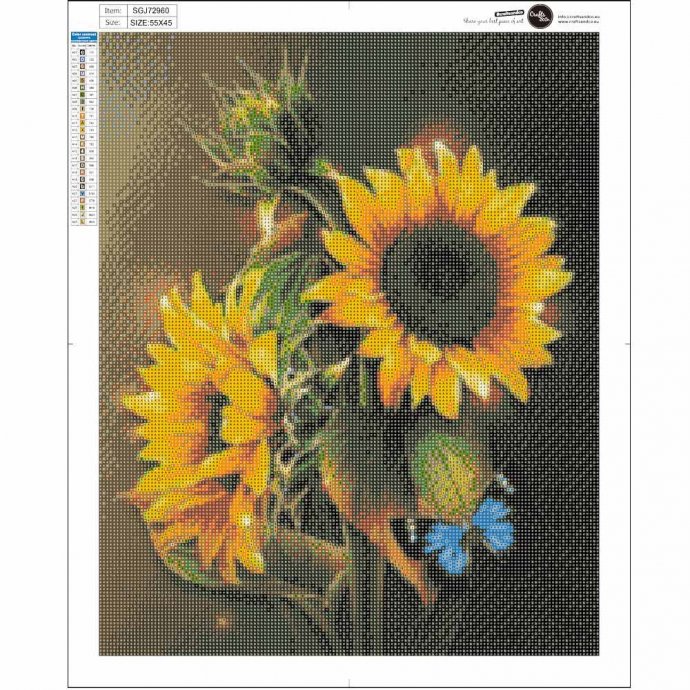 Peinture au diamant, tournesol