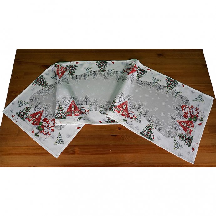 Chemin de table, famille de bonhommes de neige