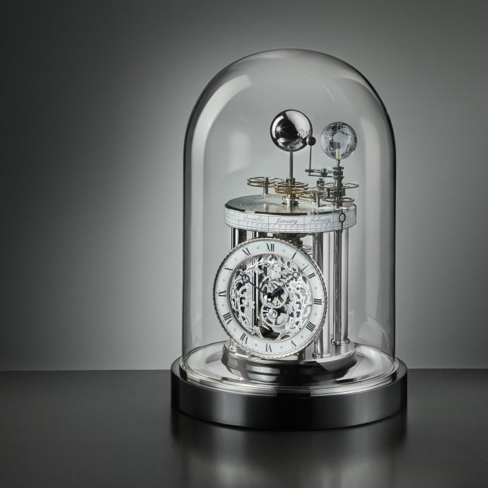Pendule astrolabe Chrome/noir
