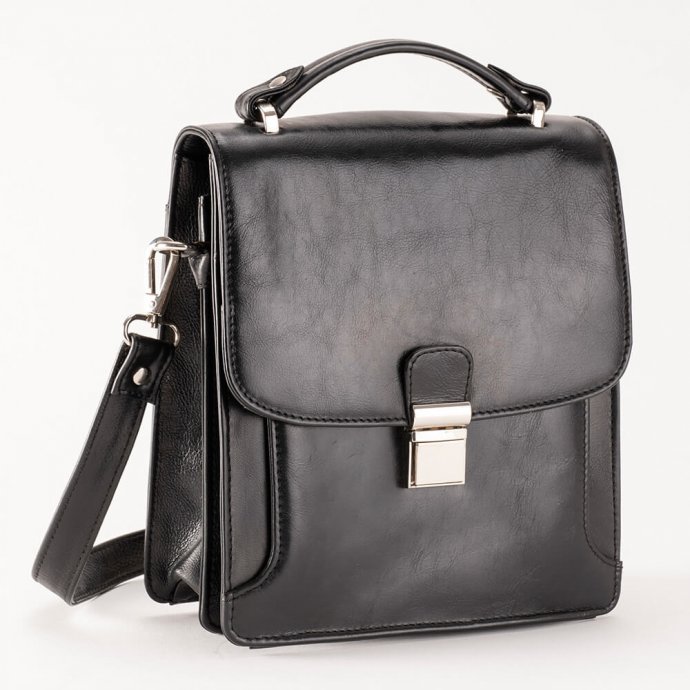 Sacoche pour hommes en cuir vachette avec RFID