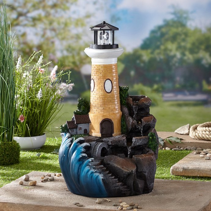 Fontaine de jardin « Phare idyllique »