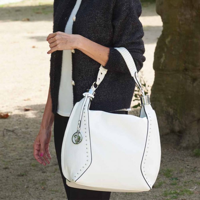 Schultertasche Valenzia (Creme-Weiß)