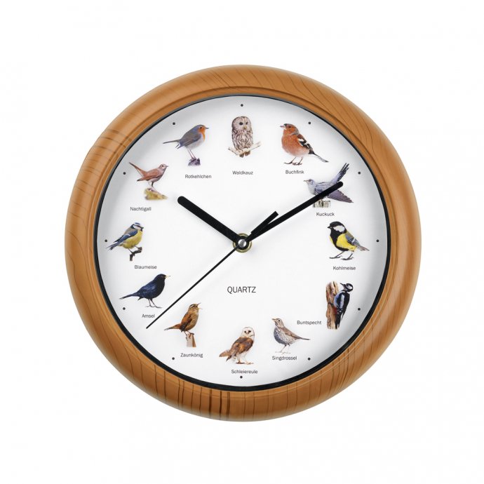 Horloge murale avec chants d’oiseaux