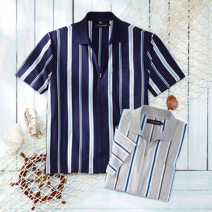 Poloshirt mit Ganzreißverschluss