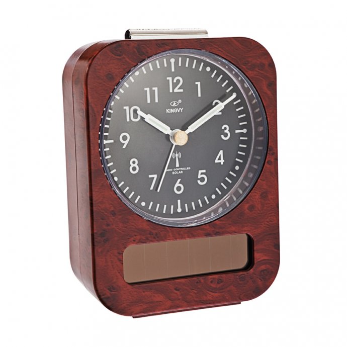 Solar-Funkwecker in Holzoptik