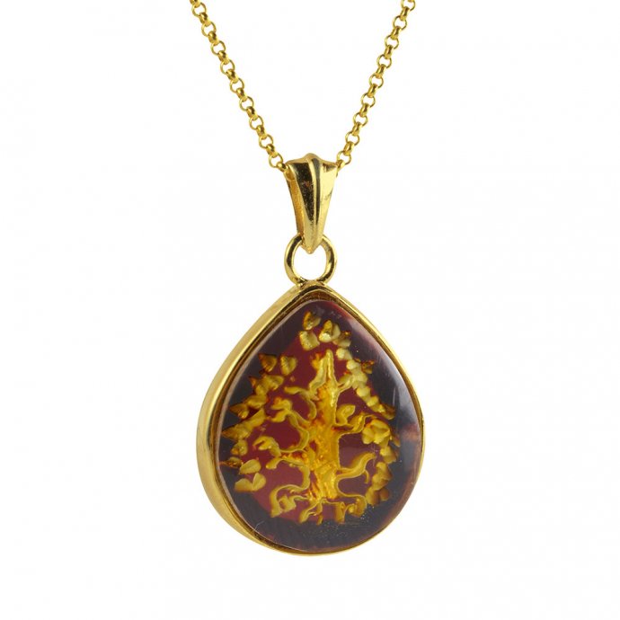 Collier d'ambre  "arbre de vie"