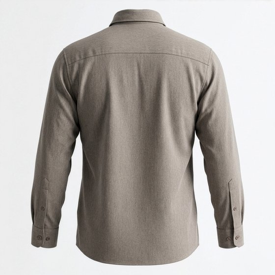 Chemise en flanelle avec fermeture éclair sur toute la longueur 3XL (47/48) | Taupe