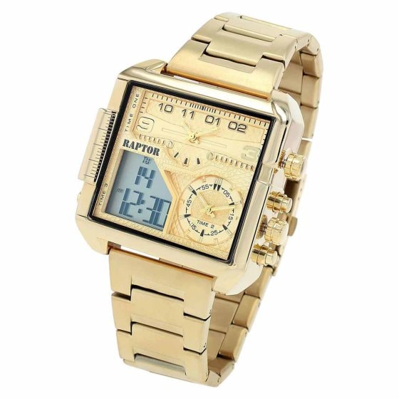 Analog-Digital-Uhr Gold