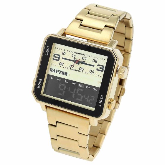 Analog-Digital-Uhr Gold