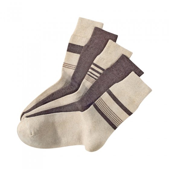 Chaussettes stretch confort Lot de 5  39/42 | Lot de Tonsbleus + Tonsbeige