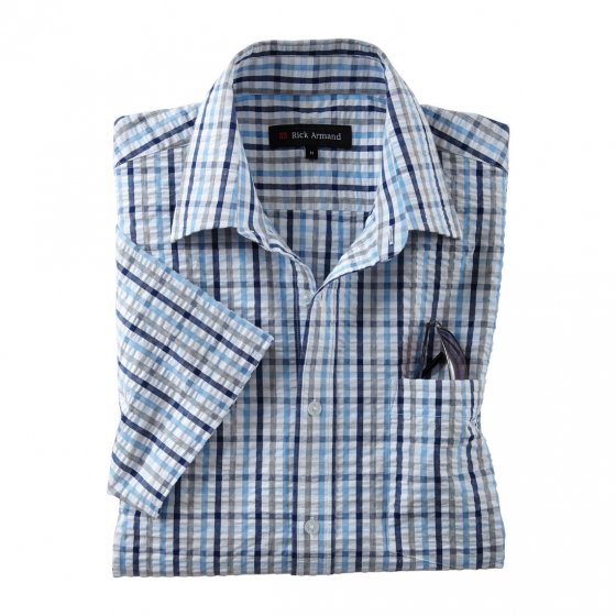 Seersucker-Hemd "Oxford" rot XL | Rot-kariert