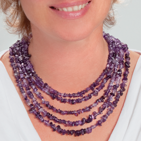 5-reihiges Amethyst-Collier 