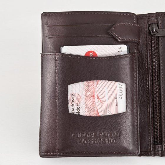 Geldbörse mit Scheckkarten-Safe schwarz 