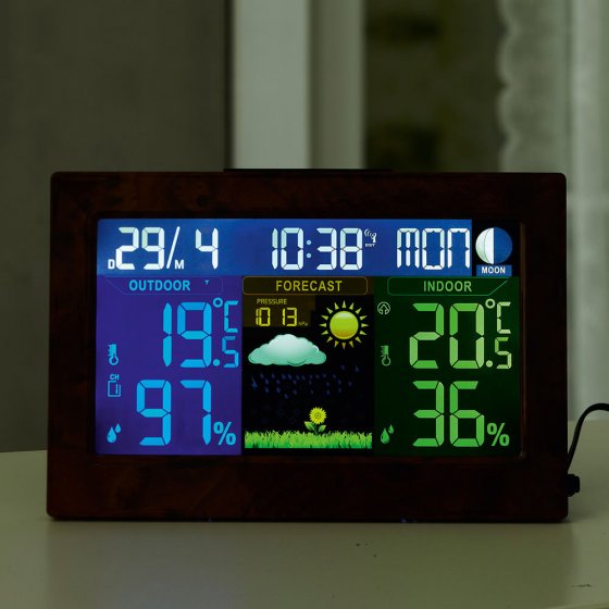 Funk-Wetterstation in Holz-Optik 