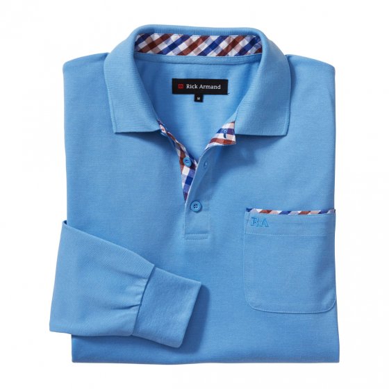 Pique Langarmshirt, hellblau XXL | Hellblau