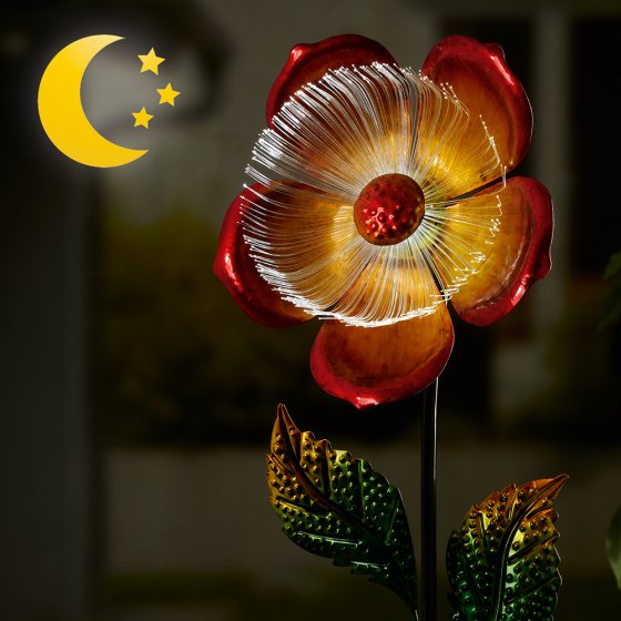 Fleur métallique à effet lumineux 