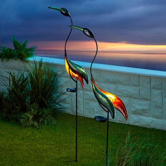 Solar-LED-Fischreiher