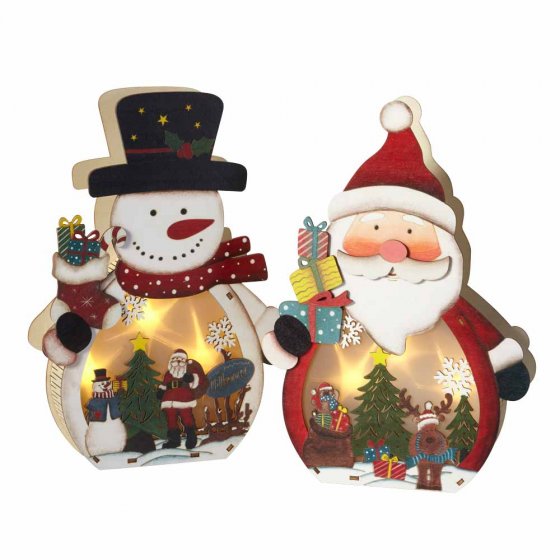 LED-Weinachtsfiguren im 2er Set 