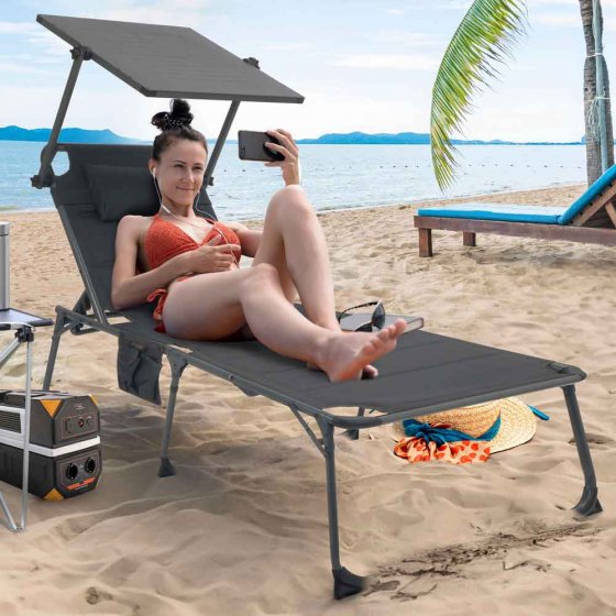 Chaise longue pliante solaire