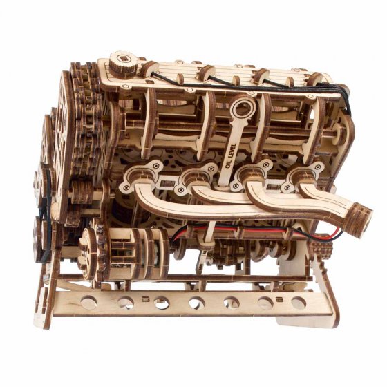 Maquette en bois moteur V8 