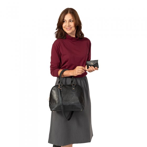 Lederhandtasche mit Portemonnaie 