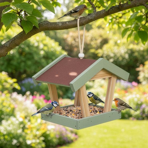 Vogel-Futterhaus aus Holz 