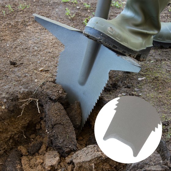 Bêche avec scie à racines 