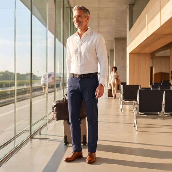 Pantalon de voyage sans repassage 30 | Bleufoncé