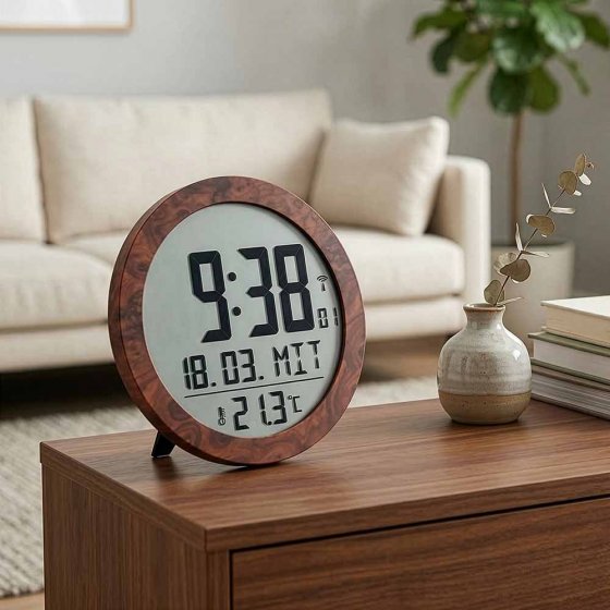 Funkuhr in Holzoptik 