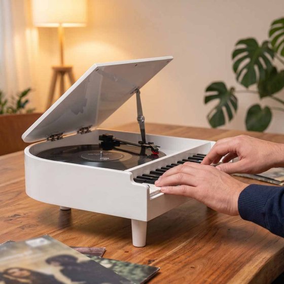 Platine vinyle façon piano 