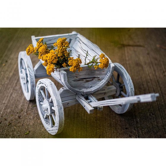 Holzhandwagen Weiß Rustikal 