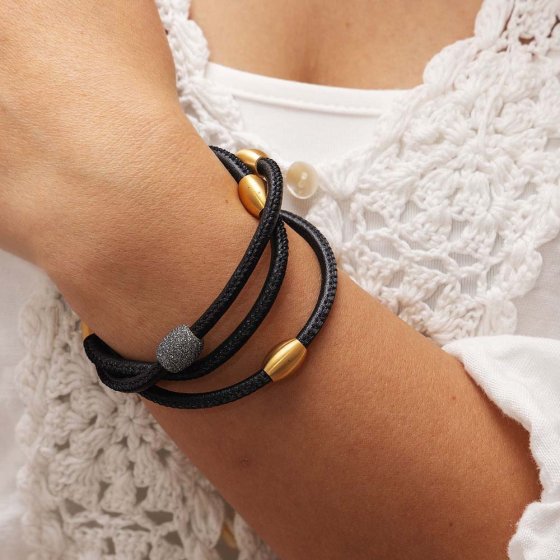 Armband Edelstahl gelb plattie 