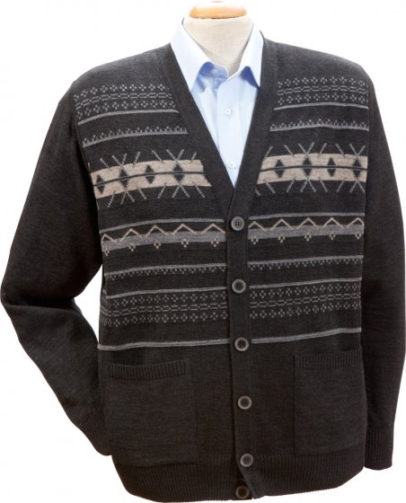 Strickjacke mit Intarsienmuster