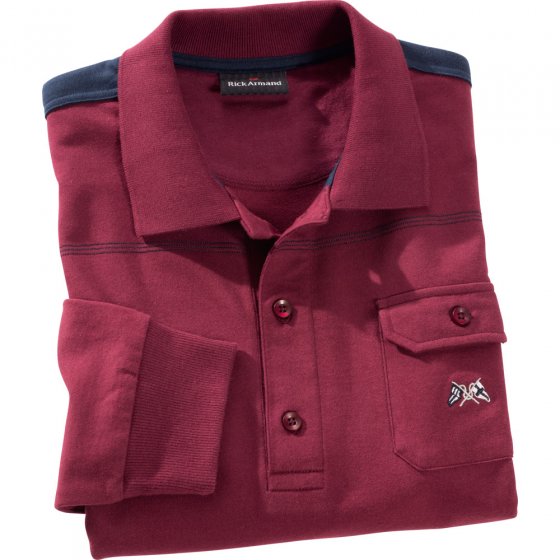 Polos à longues manches bordeaux + marine 