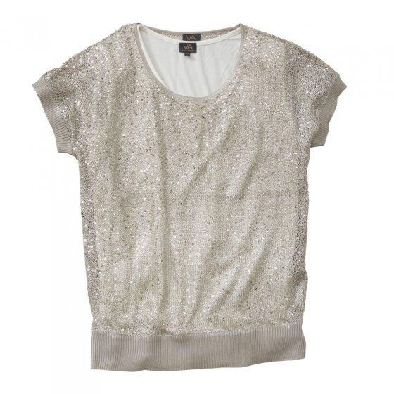 Pulli Glitzer mit Untertop,L 