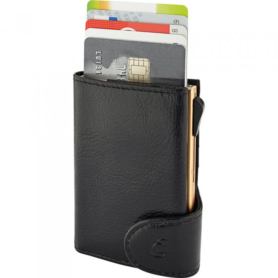 Porte-cartes en cuir avec bouclier RFID 