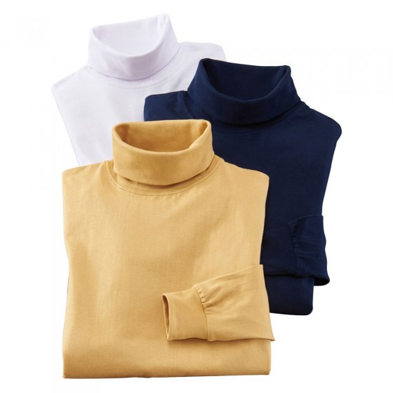 Rollishirt 3er-Pack XL | Marine#Weiß#Camel