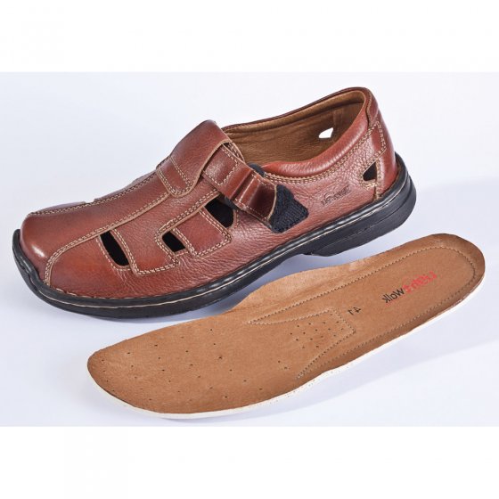 Sandales à velcro cousues main