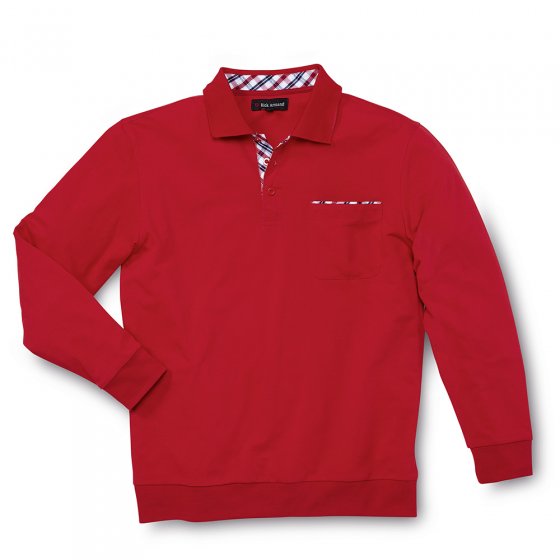 Langarm-Poloshirt, rot 3XL | Rot