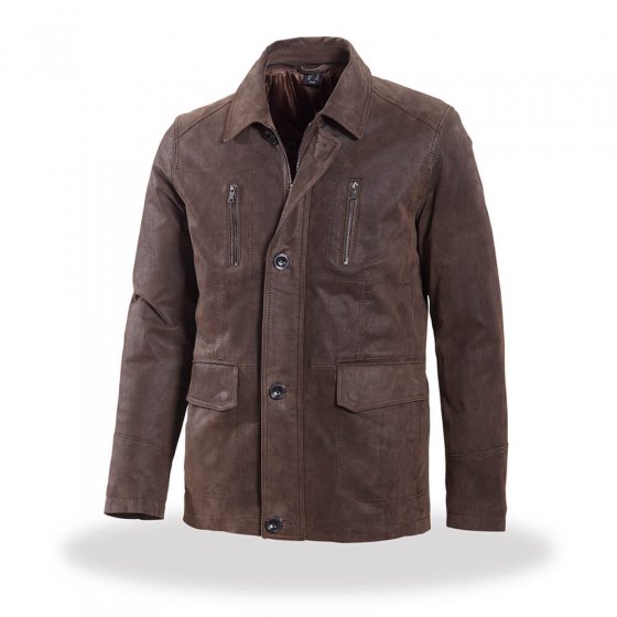 Veste homme en cuir,Marron 50 | Marron