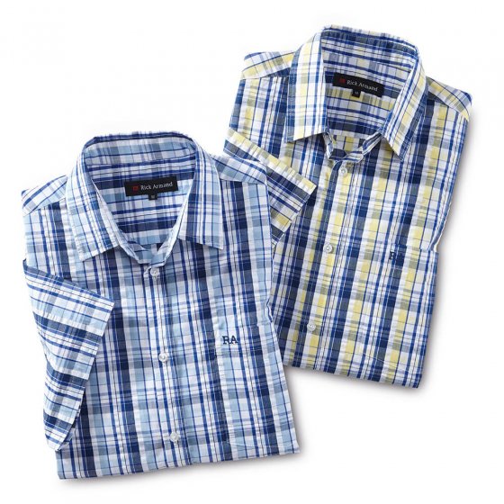 Chemise sans repassage en coton gaufré