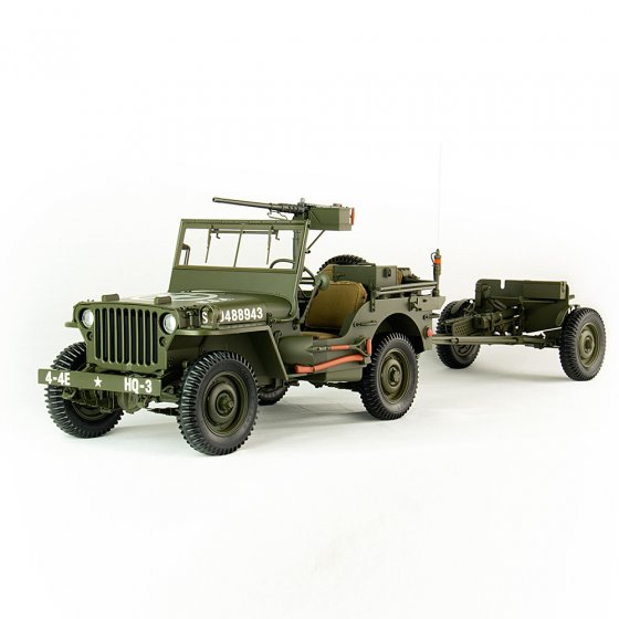 Jeep Willys MB avec remorque et canon antichar 