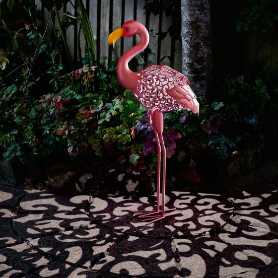 Flamant rose solaire pour le jardin 