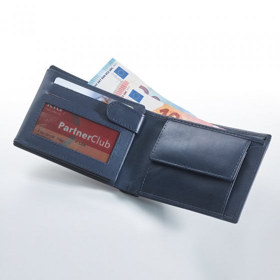 Portefeuille de sécurité en cuir Marine