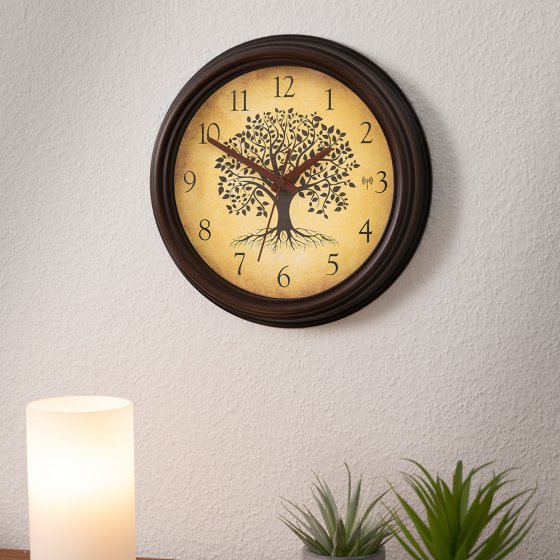 Horloge murale radio-pilotée « arbre de vie » 