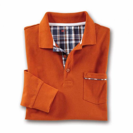 Piqué Langarmshirt, terra 3XL | Terra