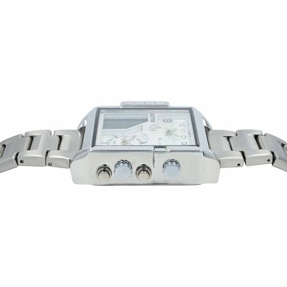 Analog-Digital-Uhr Silber